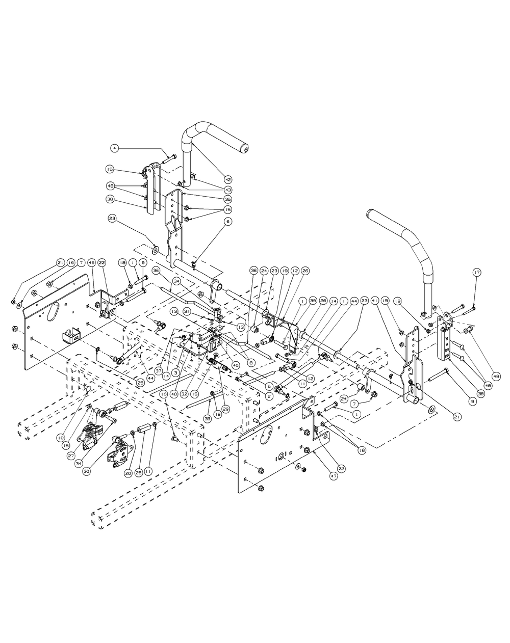 Control Assembly (2008 And Before) Diagram and Parts List for M60-KH 53AH8CT6050-30HP-OHV Cub Cadet Lawn Tractor